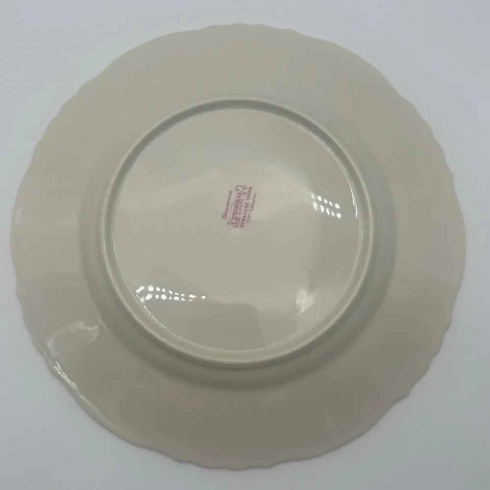 4 set Vintage Syracuse China Suzanne Federal Shape Dinner Plates 10in